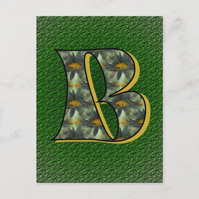 Monogramm Anfangsbuchstabe B Gänseblümchen Blumen  Postkarte (Vorderseite)