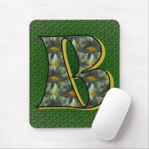 Monogramm Anfangsbuchstabe B Gänseblümchen Florale Mousepad