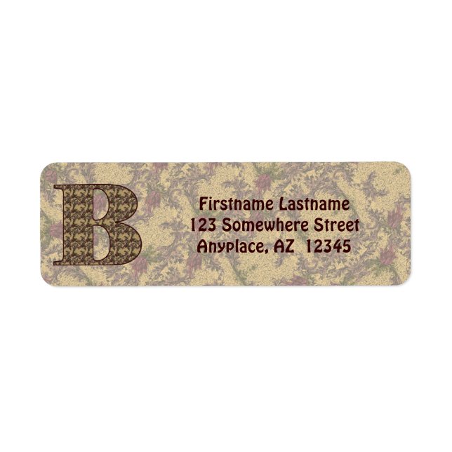 Monogramm Anfangsbuchstabe B Vintage Blumen Rückse (Vorne)