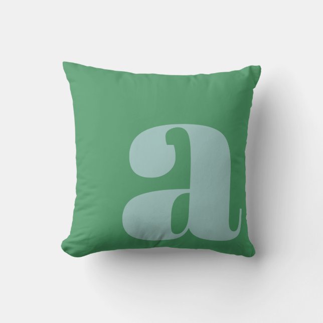 Monogramm Anfangsbuchstabe Bold Hellblau Grün Kissen (Vorderseite)