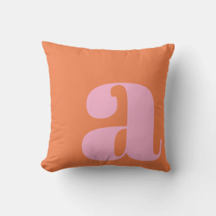 Monogramm Anfangsbuchstabe Bold Pink Orange Spiele Kissen