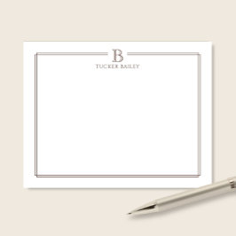 Monogramm Anfangsbuchstabe Braun Doppelte Umrandun Mitteilungskarte