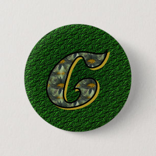 Monogramm Anfangsbuchstabe C Gänseblümchen Blumen Button