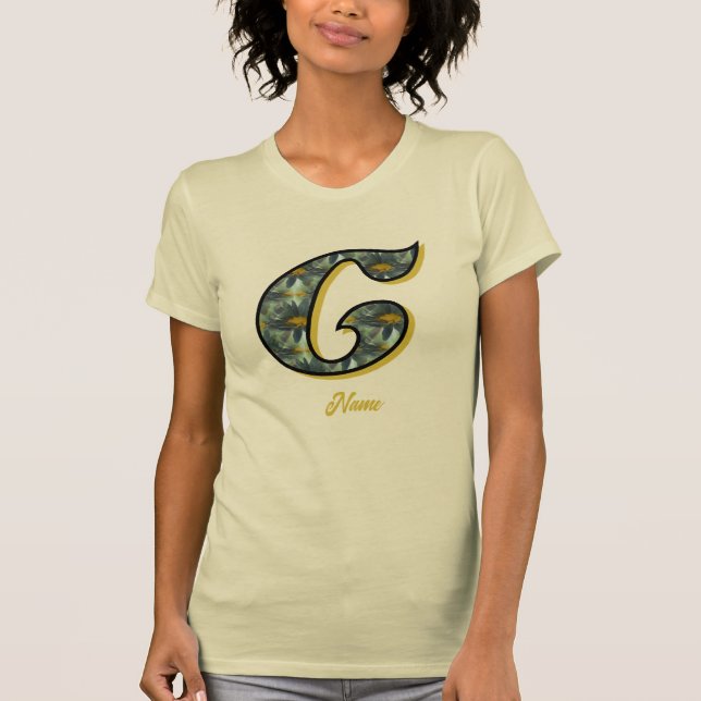 Monogramm Anfangsbuchstabe C Gänseblümchen-Blumenk T-Shirt (Vorderseite)