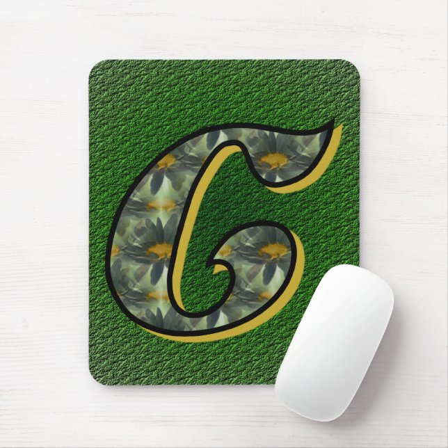 Monogramm Anfangsbuchstabe C Gänseblümchen Florale Mousepad (Mit Mouse)