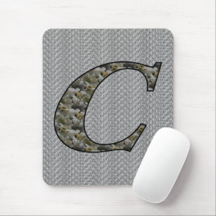 Monogramm Anfangsbuchstabe C Hortensienblüten Mousepad