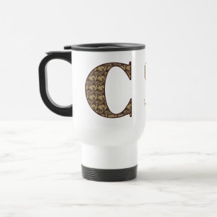 Monogramm Anfangsbuchstabe C Vintage Blumen Person Reisebecher