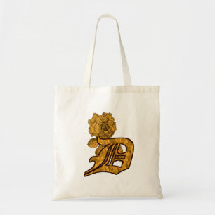 Monogramm Anfangsbuchstabe D Elegante Gold-Pfingst Tragetasche