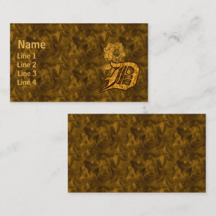 Monogramm Anfangsbuchstabe D Elegante Gold-Pfingst Visitenkarte