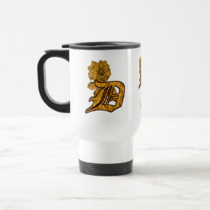 Monogramm Anfangsbuchstabe D Elegantes Gold Pfings Reisebecher