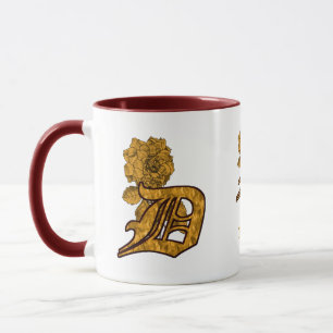 Monogramm Anfangsbuchstabe D Elegantes Gold Pfings Tasse