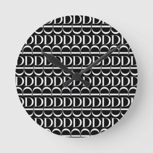 Monogramm-Anfangsbuchstabe D, wählen Runde Wanduhr