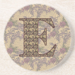 Monogramm Anfangsbuchstabe E Elegante florale Trin Getränkeuntersetzer