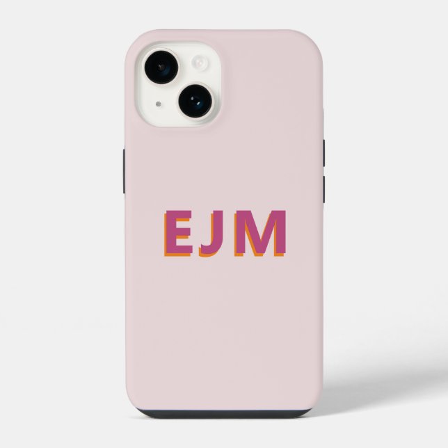 Monogramm Anfangsbuchstabe Einfach Rosé Modern iPhone Hülle (Rückseite)