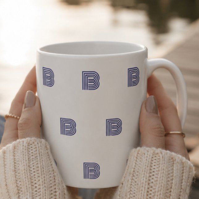Monogramm Anfangsbuchstabe Einfaches Muster Modern Kaffeetasse (Von Creator hochgeladen)