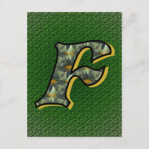 Monogramm Anfangsbuchstabe F Gänseblümchen Blumen  Postkarte