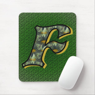 Monogramm Anfangsbuchstabe F Gänseblümchen Blumenk Mousepad