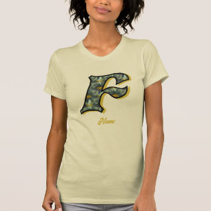Monogramm Anfangsbuchstabe F Gänseblümchen-Blumenk T-Shirt