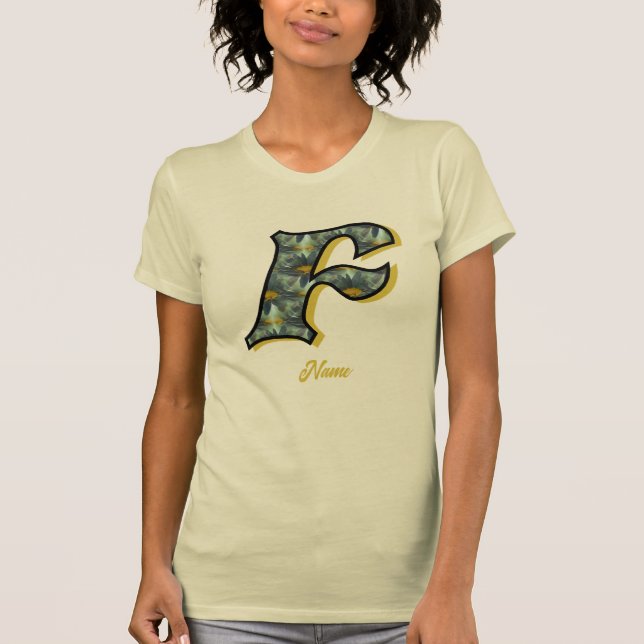 Monogramm Anfangsbuchstabe F Gänseblümchen-Blumenk T-Shirt (Vorderseite)