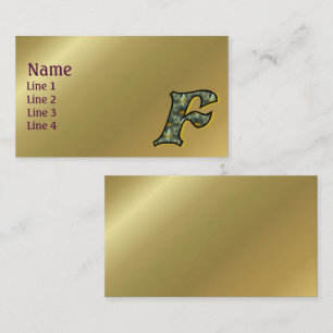 Monogramm Anfangsbuchstabe F Gänseblümchen Florale Visitenkarte