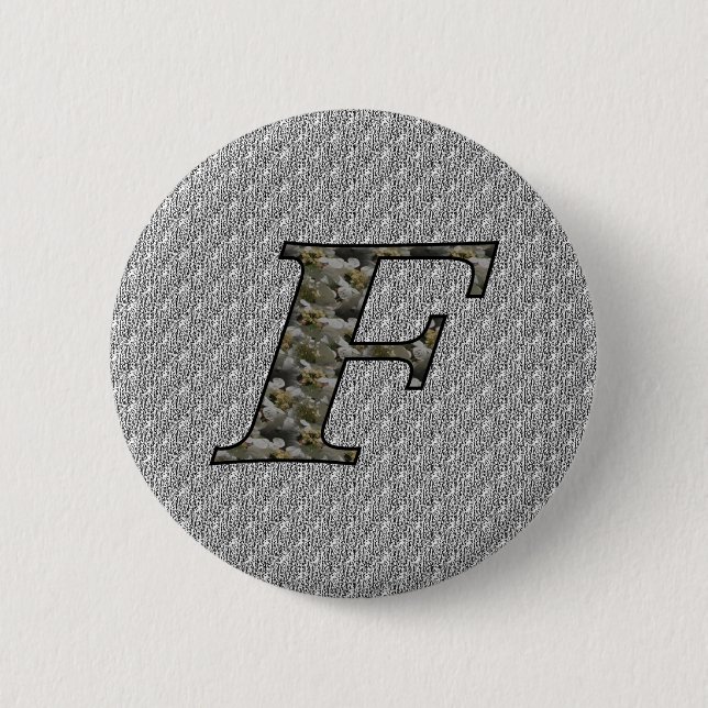 Monogramm Anfangsbuchstabe F Hortensien Blumen  Button (Vorderseite)