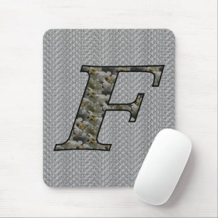 Monogramm Anfangsbuchstabe F Hortensien Blumen Mousepad