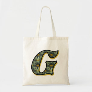 Monogramm Anfangsbuchstabe G Gänseblümchen Florale Tragetasche