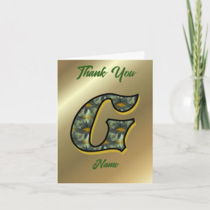 Monogramm Anfangsbuchstabe G Gänseblümchen Kunst P Dankeskarte