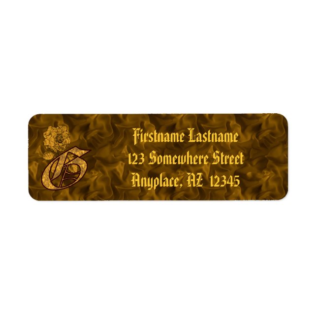 Monogramm Anfangsbuchstabe G Gold Pfingstrose Rück (Vorne)