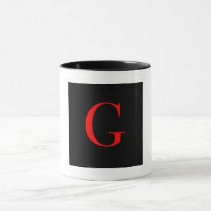 Monogramm Anfangsbuchstabe G Schwarz Weiß Kombinat Tasse