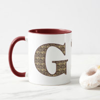 Monogramm Anfangsbuchstabe G Vintage-Blumenmuster