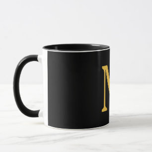 Monogramm Anfangsbuchstabe Gold Schwarz Benutzerde Tasse