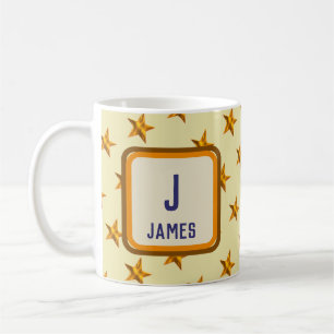 Monogramm Anfangsbuchstabe Gold Star Vorname Kaffeetasse