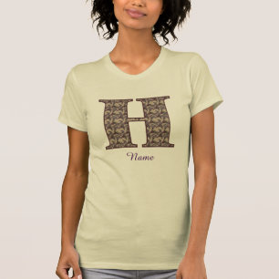 Monogramm Anfangsbuchstabe H Vintage Blumen Person T-Shirt