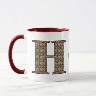 Monogramm Anfangsbuchstabe H Vintage-Blumen Person Tasse