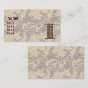 Monogramm Anfangsbuchstabe I Elegantes Vintage-Blu Visitenkarte