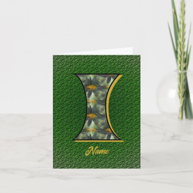 Monogramm Anfangsbuchstabe I Gänseblümchen Kunst P (Vorderseite)