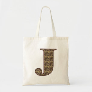 Monogramm Anfangsbuchstabe J Elegant Vintage Blume Tragetasche