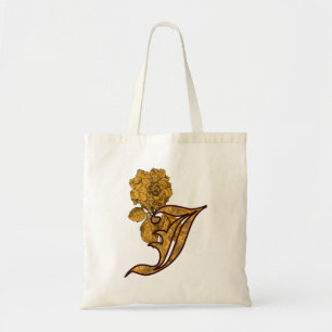 Monogramm Anfangsbuchstabe J Elegante Gold-Pfingst Tragetasche