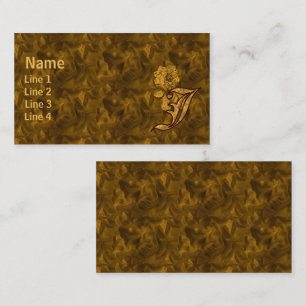 Monogramm Anfangsbuchstabe J Elegante Gold-Pfingst Visitenkarte