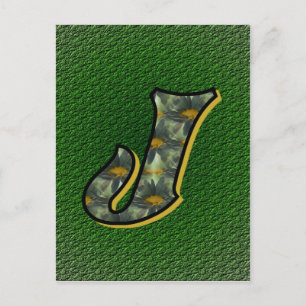 Monogramm Anfangsbuchstabe J Gänseblümchen Blumen  Postkarte