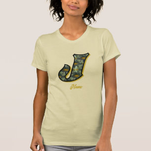 Monogramm Anfangsbuchstabe J Gänseblümchen-Blumenk T-Shirt