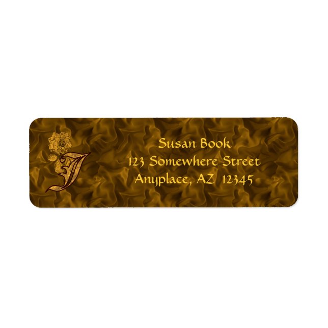 Monogramm Anfangsbuchstabe J Gold Pfingstrose Rück (Vorne)