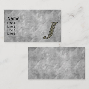 Monogramm Anfangsbuchstabe J Hortensienblüten Visitenkarte