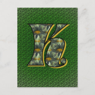 Monogramm Anfangsbuchstabe K Gänseblümchen Blumen  Postkarte