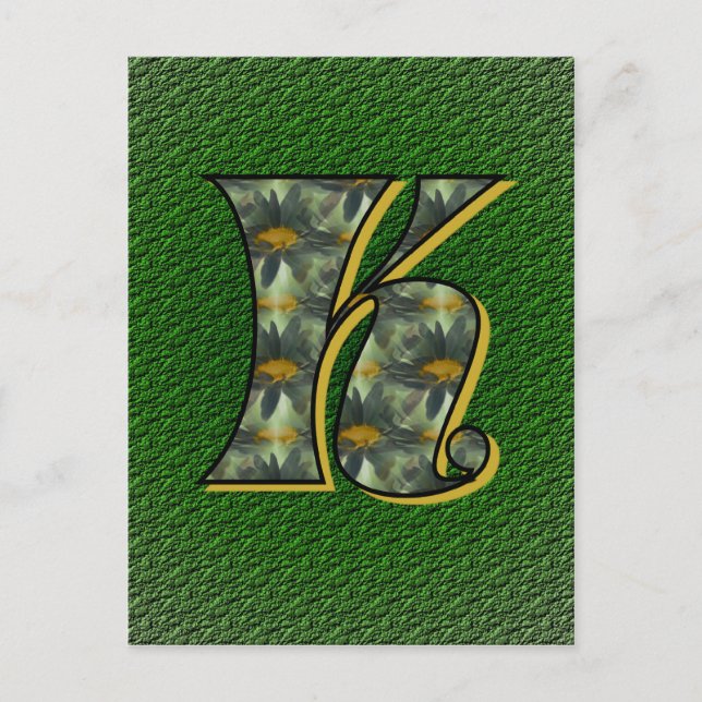 Monogramm Anfangsbuchstabe K Gänseblümchen Blumen  Postkarte (Vorderseite)