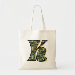 Monogramm Anfangsbuchstabe K Gänseblümchen Blumen Tragetasche