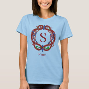 Monogramm Anfangsbuchstabe keltisches Design perso T-Shirt
