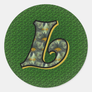 Monogramm Anfangsbuchstabe L Gänseblümchen Blumen  Runder Aufkleber