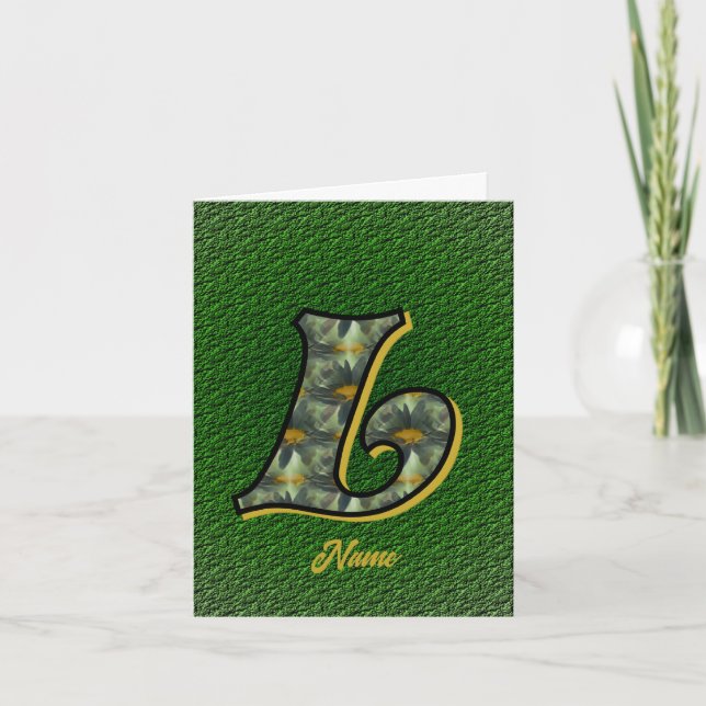 Monogramm Anfangsbuchstabe L Gänseblümchen Kunst P (Vorderseite)
